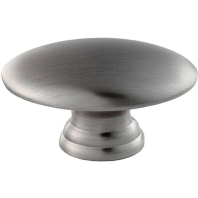 Loops Oval Cabinet Door Knob on Tiered Oval Stem Satin Nickel Cupboard Handle Metallics unisex