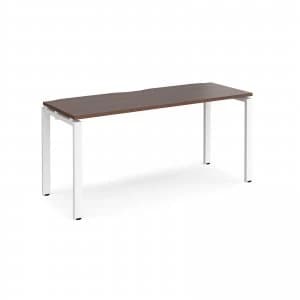 Adapt II Single Desk 1600mm x 600mm - White Frame Walnut top