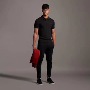 Mens Side Tape Trackies - True Black - L