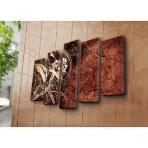 5PATK-212 Multicolor Decorative Canvas Painting (5 Pieces)