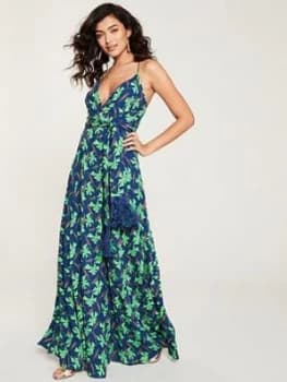 Whistles Noa Graphic Clover Maxi Dress - Navy Multi