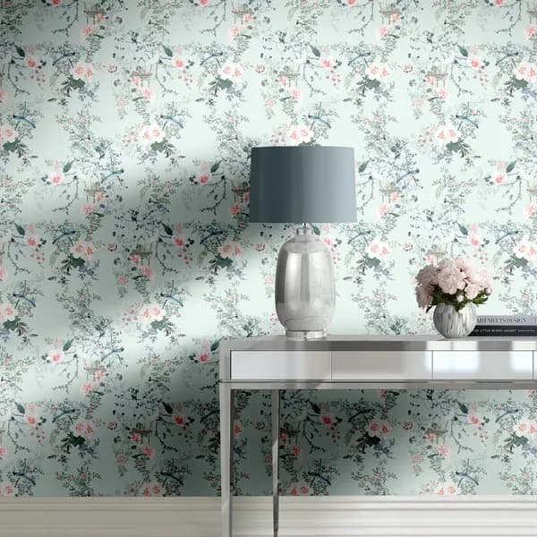 Lipsy Ophelia Wallpaper Light Blue/Pink/Green