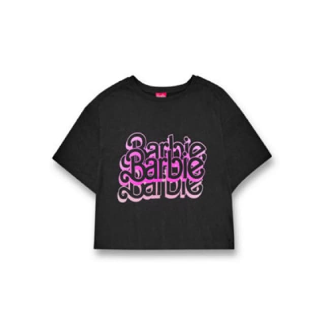 Barbie Cropped Short Sleeved T-Shirt Grey female