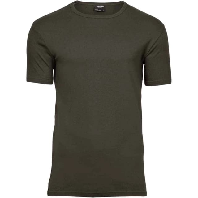 TEE JAYS Mens Interlock T-Shirt in Dark Olive Size: Small Dark Olive Male S