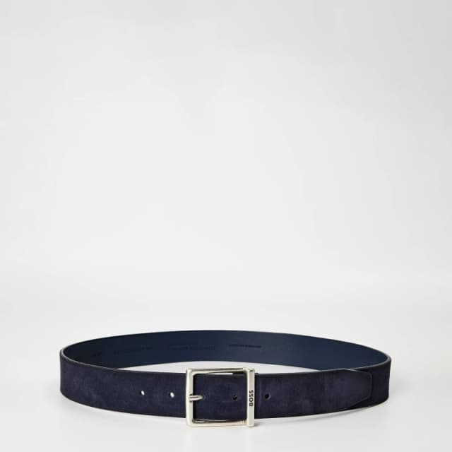 Boss Mens Rudy Leather Belt Dark Blue male 40R (105cm)