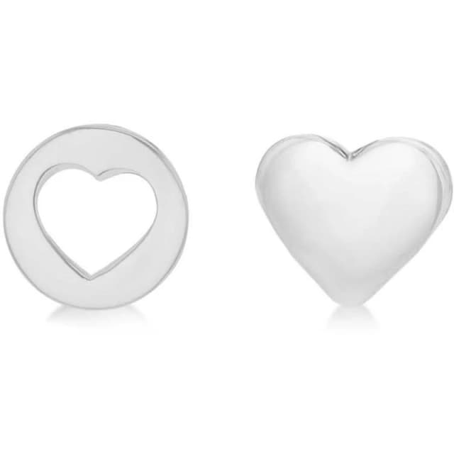 Be You Sterling Silver Heart & Cut-Out Heart Studs Silver One Size