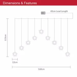 3D Star V Shape Curtain Lights - Warm White