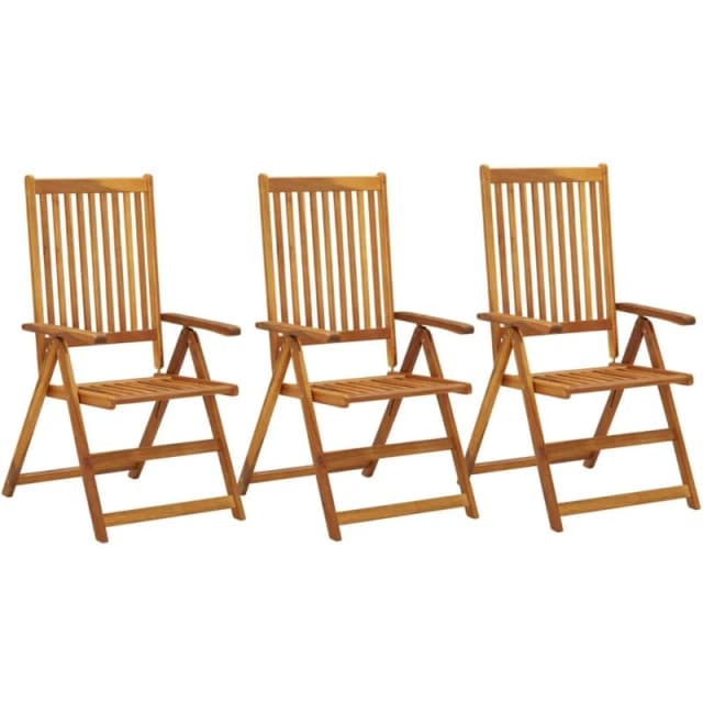 VIDAXL Garden Reclining Chairs 3 pcs Solid Acacia Wood Vidaxl 8720286114223