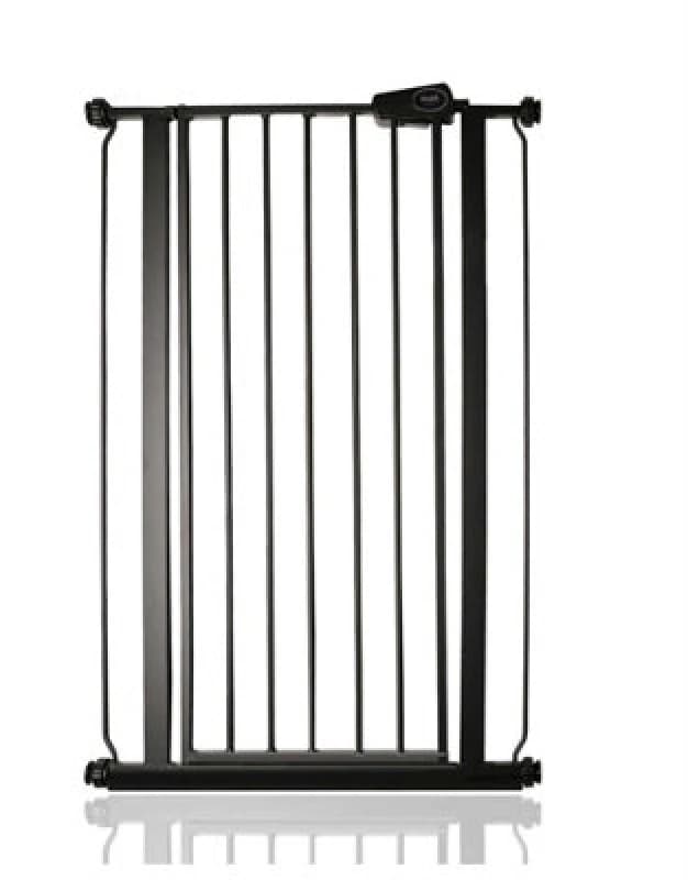 Safetots Extra Tall Narrow Metal Safety Gate Pressure Fit, 68.5Cm - 75Cm, Matt Black, 104Cm In Height, Extra Tall Baby Gate