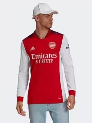 adidas Arsenal 21/22 Long Sleeve Home Jersey, White/Red Size M Men