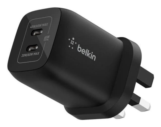 BELKIN 65 W Dual USB Type-C Nintendo Switch 2 Charger, Black 745883925223