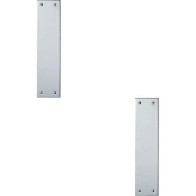 Loops 2x Plain Victorian Door Finger Plate 298 x 73mm Polished Chrome Push Plate Multi
