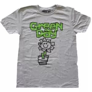 Green Day - Flower Pot Unisex Medium T-Shirt - Grey