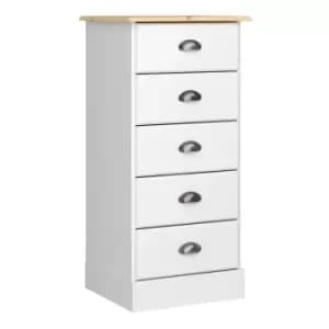 Nola 5 Drawer Chest White And Pine