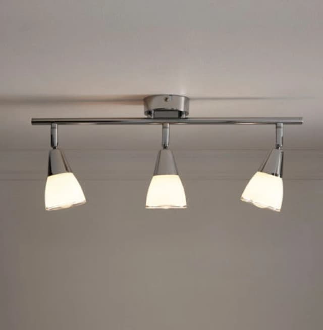 K Living Dione 3 Light Chrome Ceiling Fitting On A Single Bar With Adjustable Heads