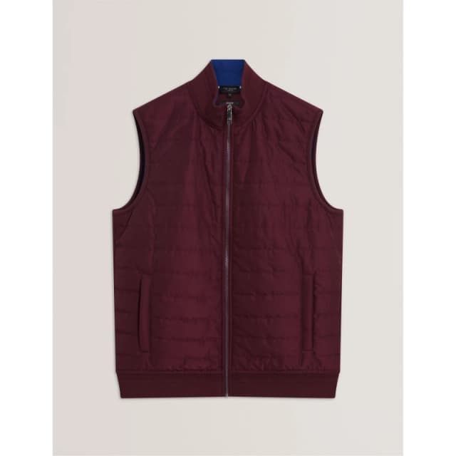 Ted Baker Mens Quilted Gilet Maroon male S (2)