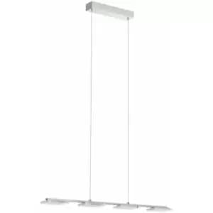 Pendant Ceiling Light Colour Chrome Shade Clear Satined Plastic Bulb LED 4x4.5W