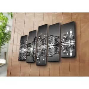 5PATK-4 Multicolor Decorative Canvas Painting (5 Pieces)