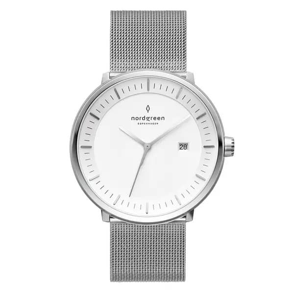 Nordgreen Unisex Philosopher Mesh Silver 40mm Watch PH40SIMESIXX