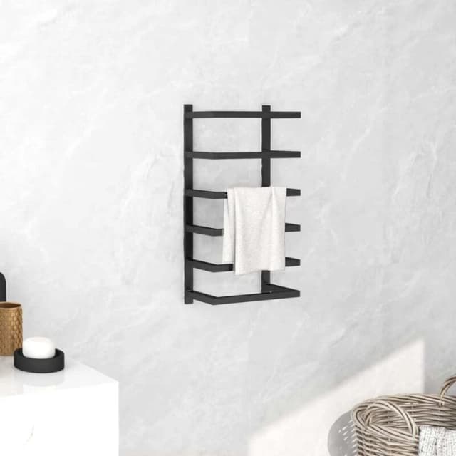 VIDAXL Towel Rack Black 24x12x48cm Steel Vidaxl 8720286504222