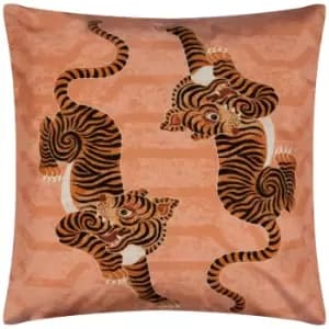 Tibetan Tiger Outdoor Cushion Coral / 43 x 43cm / Polyester Filled