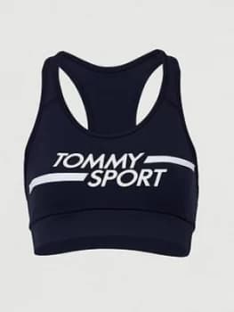 Tommy Hilfiger Medium Support Logo Sports Bra - Navy