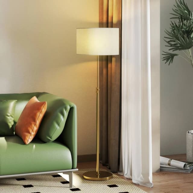 HOMCOM Dimmable Floor Lamp, Standing Lamp with Adjustable Colour Temperature in Gold Gold Unisex