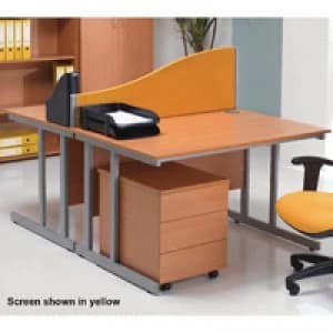 Jemini Wave 1200mm Black Desk Screen KF73922