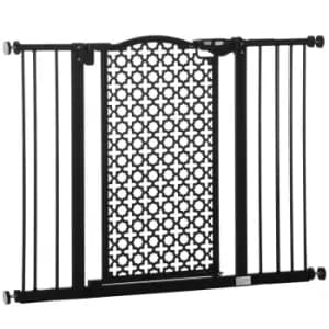 PawHut 74-105cm Pet Safety Stair Gate - Black