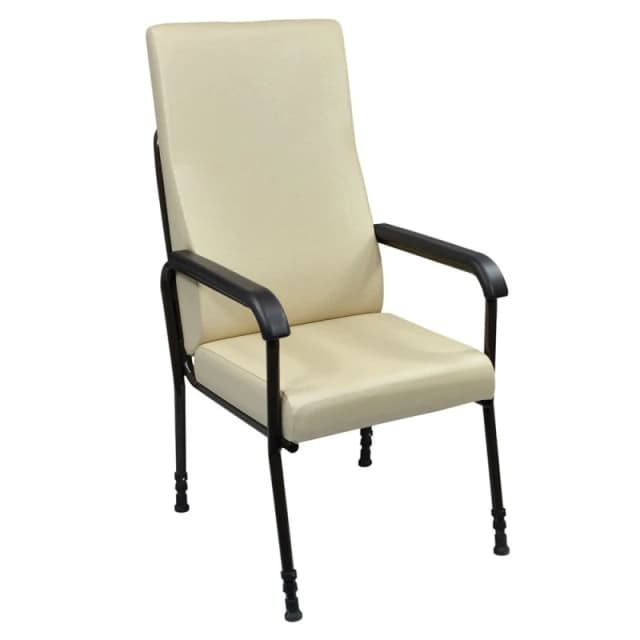 Loops Height Adjustable Ergonomic Lounge Chair - High Backed - Cream Upholstery Multi