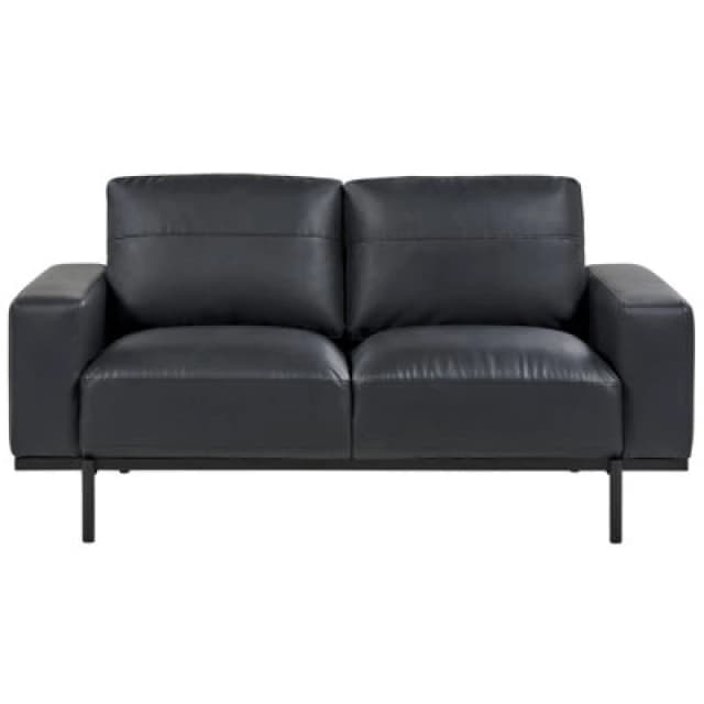 Beliani Sofa 2 Seater Sovik Faux Leather Black