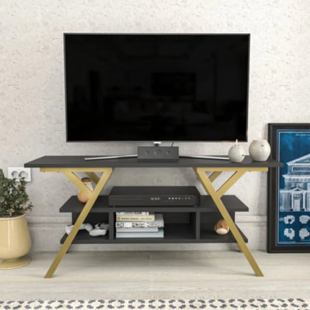 Decorotika Minerva TV Unit for TV's up to 55" in Grey Grey Unisex