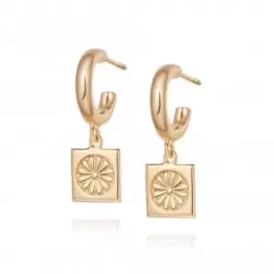 Daisy Bloom Drop 18ct Gold Plated Earrings DE04_GP