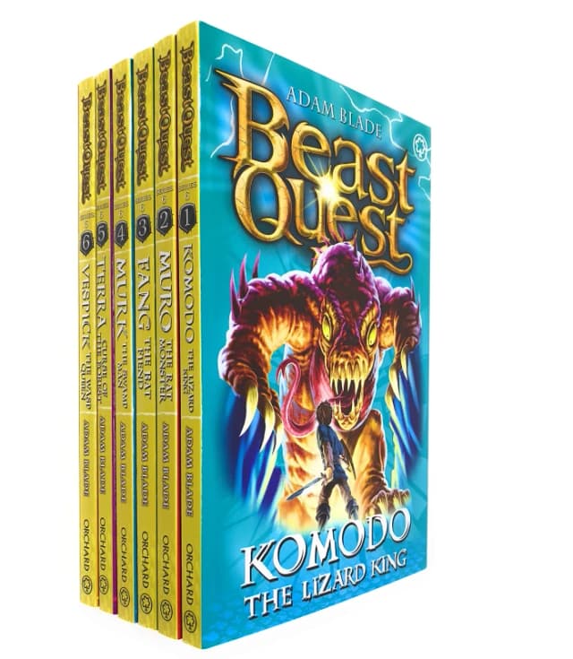Beast Quest Series 6 Collection 6 Books Set Pack (Komodo,Muro,Fang,Murk,Terra, Vespick) Adam Blade Books