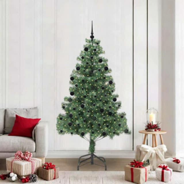 Vidaxl Christmas Tree With 300 Leds With Stand Green 210 Cm Pvc