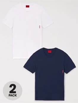 HUGO Bodywear 2 Pack T-Shirts - White/Navy Size M Men