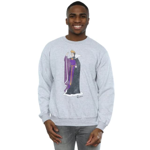 Disney Men Snow White Classic Evil Queen Grimhilde Sweatshirt in Grey Size: Small Grey S Male 5057245588676