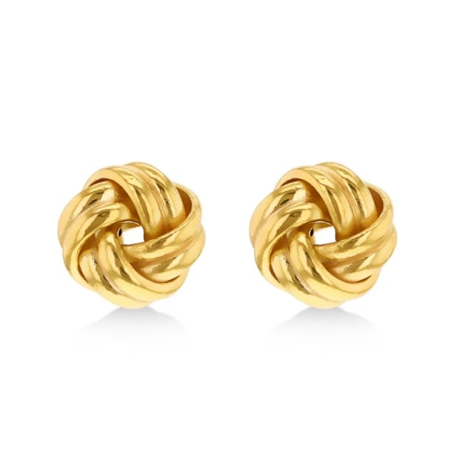 Be You 9ct Gold Double Knot Studs Yellow Gold female One Size