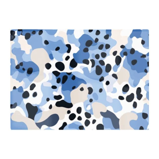 Warren Reed Designer Blue Camouflage Pattern Glass Chopping Board
