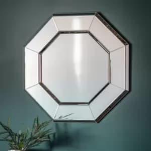 Valenca Octagon Mirror, 80cm Silver