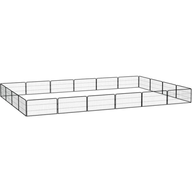 VIDAXL 20-Panel Dog Playpen Black 100x50cm Powder-coated Steel Vidaxl 8720287159032