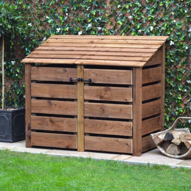 Rutland County Garden Furniture Ltd Cottesmore 4ft Log Store with Doors, L80 x W150 x H128cm, Rustic Brown Brown Unisex