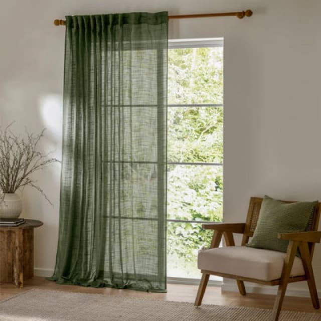 Yard Cirrus Woven Sheer Curtain Panel Forest (W)140Cm X (D)250Cm