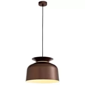 Luminosa Lighting - Single Ceiling Dome Pendant, Adjustable E27, Gloss Coffee