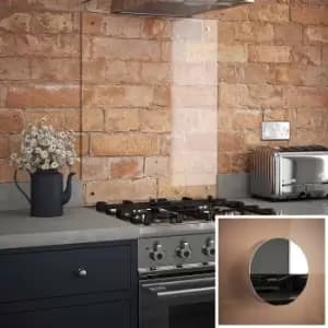 Clear Glass Kitchen Splashback (chrome Caps) 600mm X 750mm