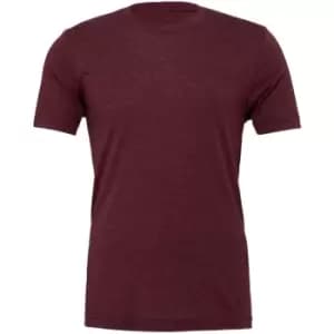 Canvas Mens Triblend Crew Neck Plain Short Sleeve T-Shirt (2XL) (Maroon Triblend)