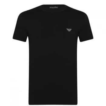 Emporio Armani Shiny Logo Band Crew Neck T-Shirt Black Size L Men
