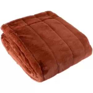 Empress Super Soft Faux Fur Throw, Rust, 130 x 180 Cm - Paoletti