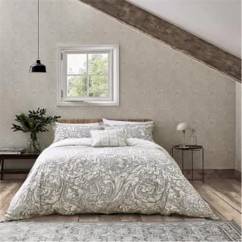Morris and Co Pure Bachelors Button Duvet Cover - STONE