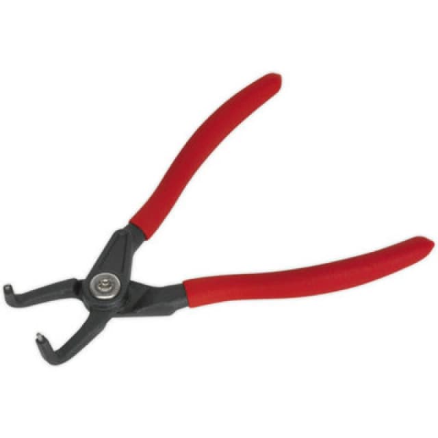 Loops 170mm Bent Nose Internal Circlip Pliers - Spring Loaded Jaws - Non-Slip Tips Multi